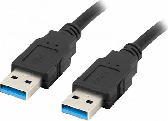Lanberg USB 3.0 Cable USB-A male - USB-A male Μαύρο 0.5m (CA-USBA-30CU-0005-BK)