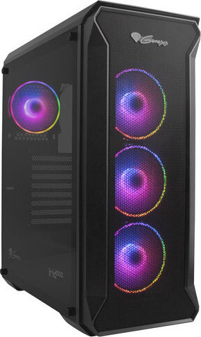 Genesis Irid 505 ARGB Midi Tower Κουτί Υπολογιστή με Πλαϊνό Παράθυρο Μαύρο