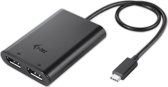i-tec Μετατροπέας USB-C male σε DisplayPort 2x female 1τμχ C31DUAL4KDP