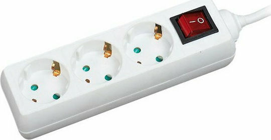 LogiLink Πολύπριζο 3 Θέσεων με Διακόπτη και Καλώδιο 1.4m LPS206