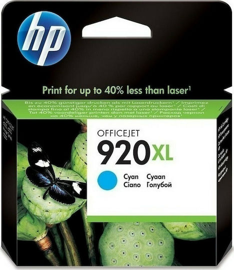 HP 920XL Γνήσιο Μελάνι Εκτυπωτή InkJet Κυανό (CD972AE)