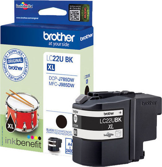 Brother LC22U Γνήσιο Μελάνι Εκτυπωτή InkJet Μαύρο (LC-22UBK)