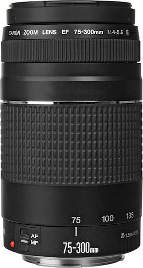 Canon Full Frame Φωτογραφικός Φακός EF 75-300mm f/4-5.6 III Tele Zoom για Canon EF Mount Μαύρος