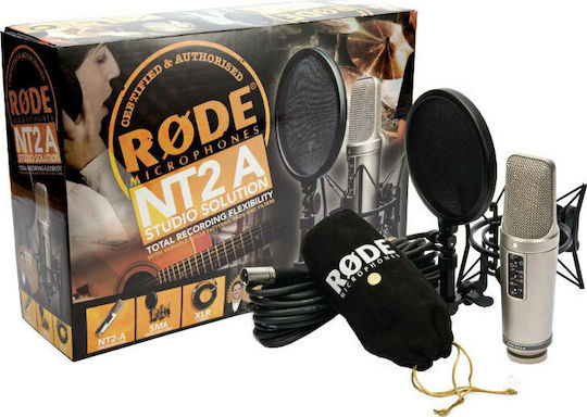 Rode NT2-A Σετ Πυκνωτικό Μικρόφωνο XLR Shock Mounted για Φωνητικά σε Χρυσό Χρώμα