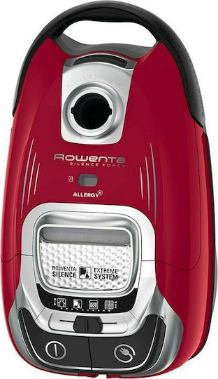 Rowenta Silence Force Allergy+ Ηλεκτρική Σκούπα 400W με Σακούλα 4.5lt Κόκκινη