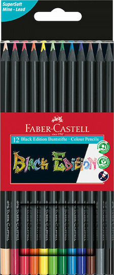 Faber-Castell Black Edition SuperSoft Ξυλομπογιές Σετ 12 χρώματα 257254