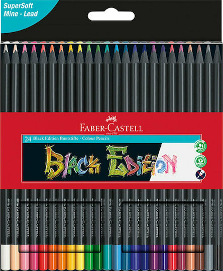 Faber-Castell Black Edition Ξυλομπογιές Σετ 24 χρώματα 116424