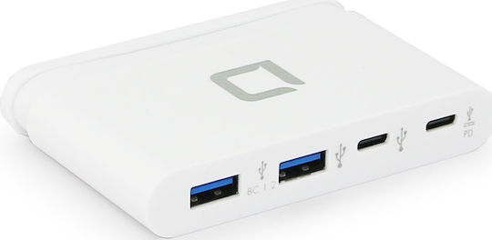 Dicota USB 3.0 Hub 4 Θυρών με σύνδεση USB-C Λευκό (D31731)