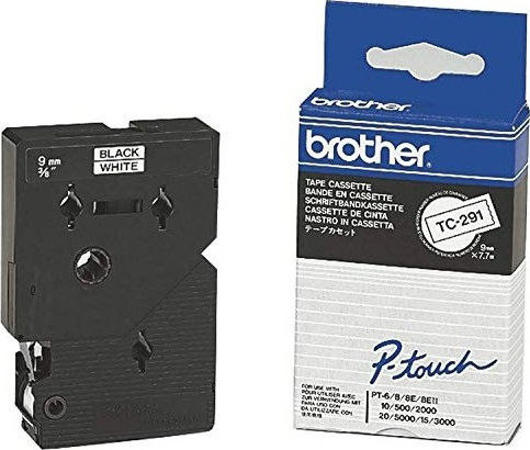 Brother TC-291 Ταινία Ετικετογράφου 7.7m x 9mm σε Λευκό Χρώμα TC-291