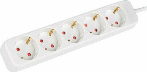 Lanberg Πολύπριζο 5 Θέσεων με Καλώδιο 1.5m Γαλλίας (Type E) PS0-05F-0150-W