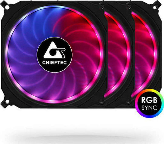 Chieftec CF-3012 RGB Case Fan 120mm με Σύνδεση 6-Pin 3τμχ