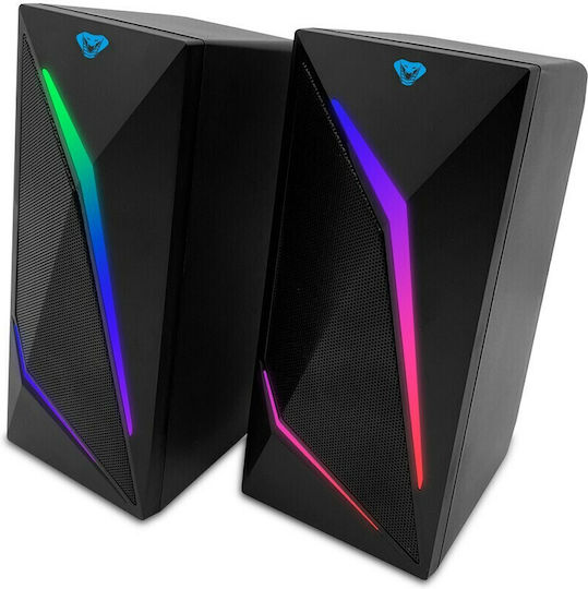 Media-Tech Cobra Pro Urion Ασύρματα Ηχεία Υπολογιστή 2.0 με RGB Φωτισμό και Bluetooth Ισχύος 8W Μαύρα