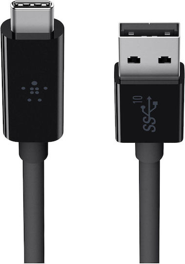 Belkin 3.1 USB-A to USB-C Cable USB 3.1 Cable USB-C male - USB-A Μαύρο 1m (F2CU029BT1M-BLK)