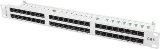 Lanberg Patch Panel για Rack 1U 19" 48 Θυρών cat6 Γκρι PPU6-1048-S