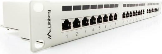 Lanberg Patch Panel Shielded για Rack 1U 19" 24 Θυρών cat5e Γκρι PPS5-1024-S