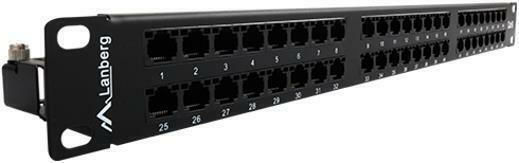 Lanberg Patch Panel Unshielded για Rack 1U 19" 48 Θυρών cat6 Μαύρο PPU6-1048-B