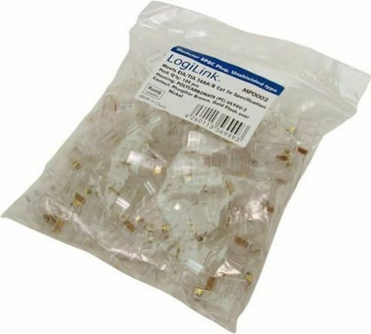 LogiLink MP0002 Βύσμα RJ-45 male Cat5e 100τμχ Λευκό