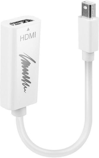 Lindy Μετατροπέας mini DisplayPort male σε HDMI female Λευκό 1τμχ 41719