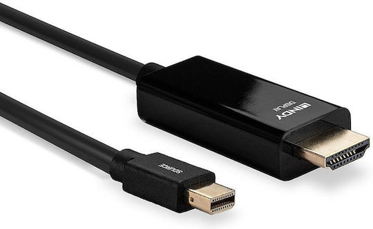 Lindy Cable mini DisplayPort male - HDMI male 1m Μαύρο (36926)