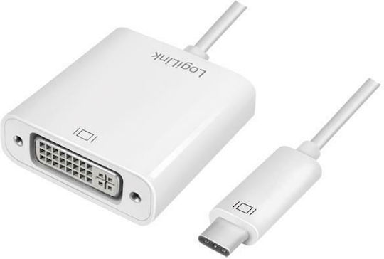 LogiLink Μετατροπέας USB-C male σε DVI-D female Λευκό 1τμχ UA0245A