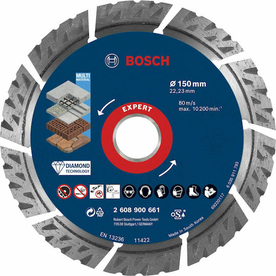 Bosch Δίσκος Κοπής Δομικών Υλικών 150mm 2608900661