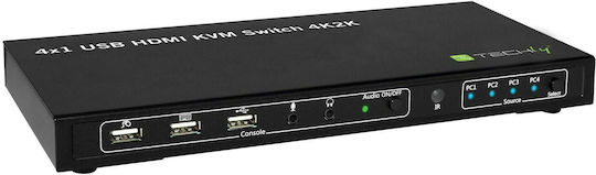 Techly 4x1 USB HDMI KVM Switch 4Kx2K