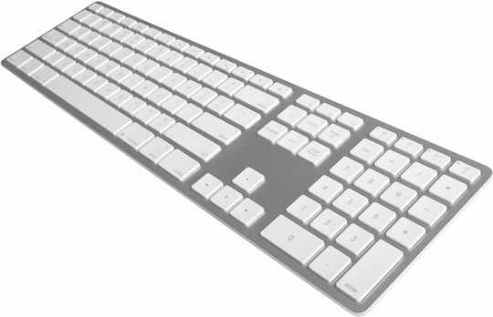 Matias Bluetooth Aluminum Keyboard Ασύρματο Bluetooth Πληκτρολόγιο Αγγλικό UK Συμβατό με Mac Ασημί