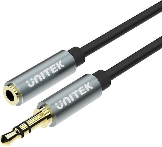 Unitek Καλώδιο 3.5mm male - 3.5mm female Μαύρο 1m (Y-C932ABK)