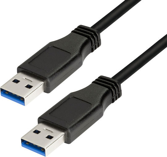 LogiLink USB 3.0 Cable USB-A male - USB-A male Μαύρο 2m (CU0039)