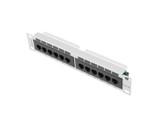 Lanberg Patch Panel Unshielded για Rack 1U 10" 12 Θυρών Γκρι PPU5-9012-S