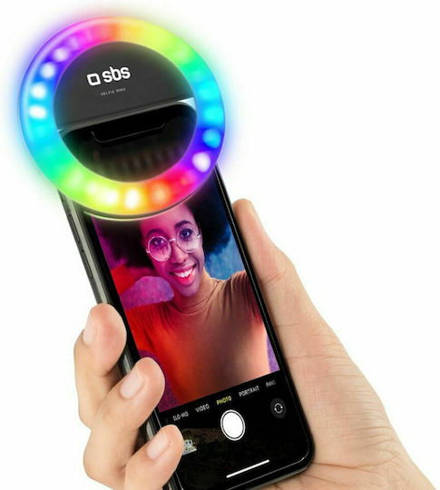 SBS Selfie Ring Light Selfie Flash σε Μαύρο χρώμα
