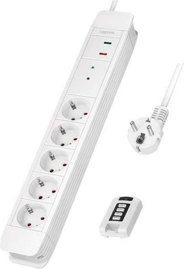 LogiLink LPS402 Πολύπριζο Aσφαλείας 5 Θέσεων με Διακόπτη και Καλώδιο 1.5m LPS402