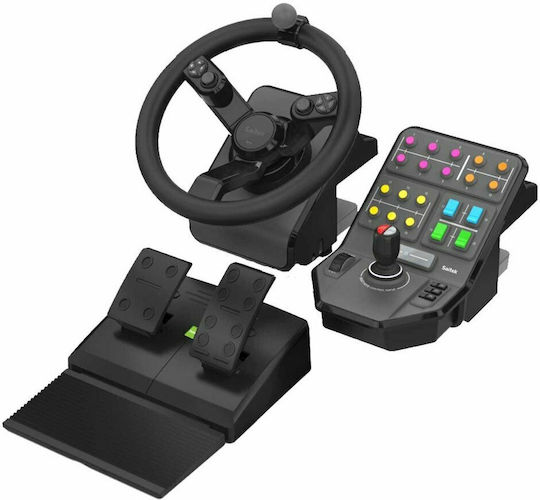 Logitech G Saitek Farm Sim Controller Bundle Τιμονιέρα με Μοχλό Ταχυτήτων και Πετάλια για PC με 900° Περιστροφής