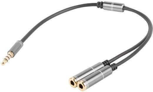 Genesis Μετατροπέας 3.5mm male σε 3.5mm 2x female Γκρι 1τμχ NKA-0729