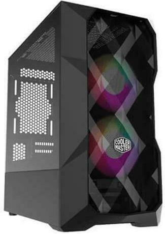 CoolerMaster TD300 MESH Gaming Mini Tower Κουτί Υπολογιστή με Πλαϊνό Παράθυρο και RGB Φωτισμό Μαύρο