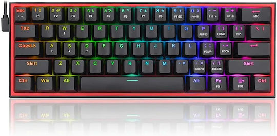 Redragon K617 FIZZ Gaming Μηχανικό Πληκτρολόγιο 60% με Custom Red διακόπτες και RGB φωτισμό (Αγγλικό US)