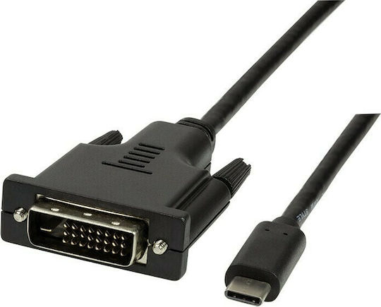 LogiLink USB 2.0 Cable USB-C male - DVI-D Μαύρο 1.8m (UA0331)