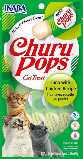Inaba Churu Pops Λιχουδιές Σνακ Γάτας Tuna/Chicken 4τμχ 14gr