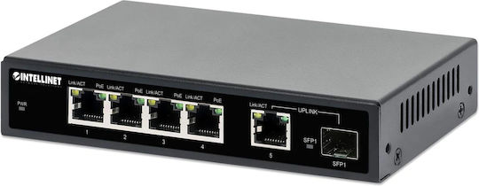 Intellinet IPS-05G-62W Unmanaged L2 PoE+ Switch με 4 Θύρες Gigabit (1Gbps) Ethernet