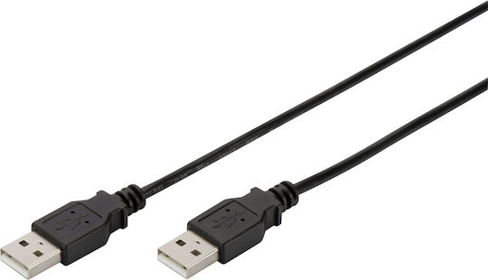Digitus USB 2.0 Cable USB-A male - USB-A male Μαύρο 1m (AK-300101-010-S)