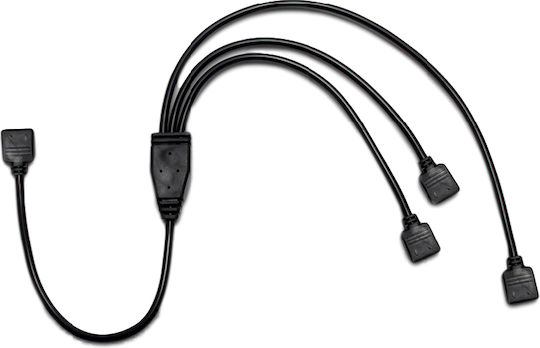Inter-Tech Y-adapter 1x 4pin RGB to 3x 4pin RGB - Cable 0.48m Μαύρο (88885466)