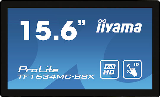Iiyama POS Monitor ProLite 15.6" IPS με Ανάλυση 1920x1080 TF1634MC-B8X