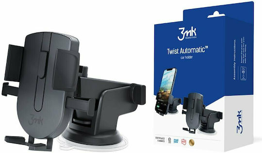 3MK Βάση Κινητού Αυτοκινήτου 3MK Twist με Ρυθμιζόμενα Άγκιστρα Μαύρη