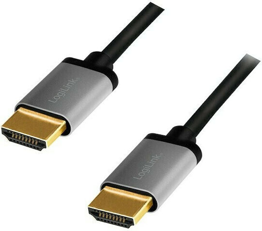 LogiLink HDMI 2.0 Cable HDMI male - HDMI male 2m Μαύρο (CHA0101)