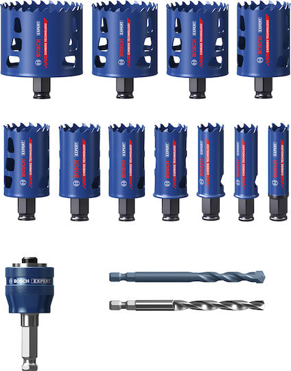 Bosch Σετ Ποτηροπρίονα με Διάμετρο από 1mm έως 76mm για Ξύλο, Μέταλλο και Τούβλο 2608900447