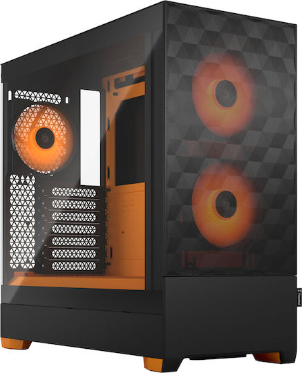 Fractal Design Pop Air Gaming Mini Tower Κουτί Υπολογιστή με Πλαϊνό Παράθυρο και RGB Φωτισμό RGB Orange Core