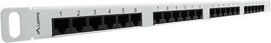 Lanberg Patch Panel για Rack 1U 19" 24 Θυρών Γκρι PPU5-0024-S