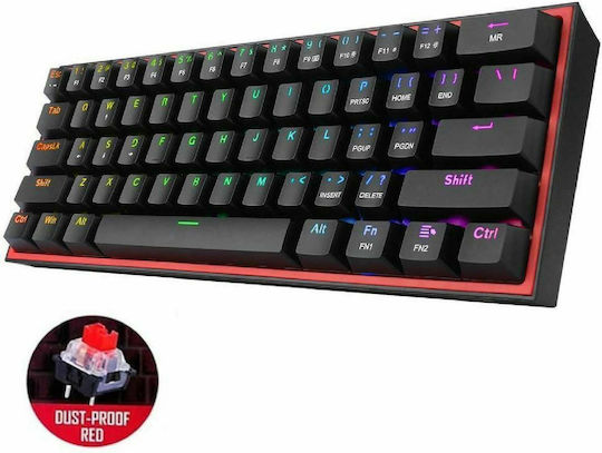 Redragon K616 RGB Fizz Pro Ασύρματο Gaming Μηχανικό Πληκτρολόγιο Tenkeyless με Custom Red διακόπτες και RGB φωτισμό (Αγγλικό US)