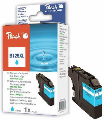Peach Συμβατό Μελάνι Εκτυπωτή InkJet Brother LC-125XL 15ml Μπλε 1τμχ PI500-88