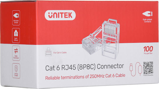 Unitek Βύσμα RJ-45 male 100τμχ (Y-OT19TP)